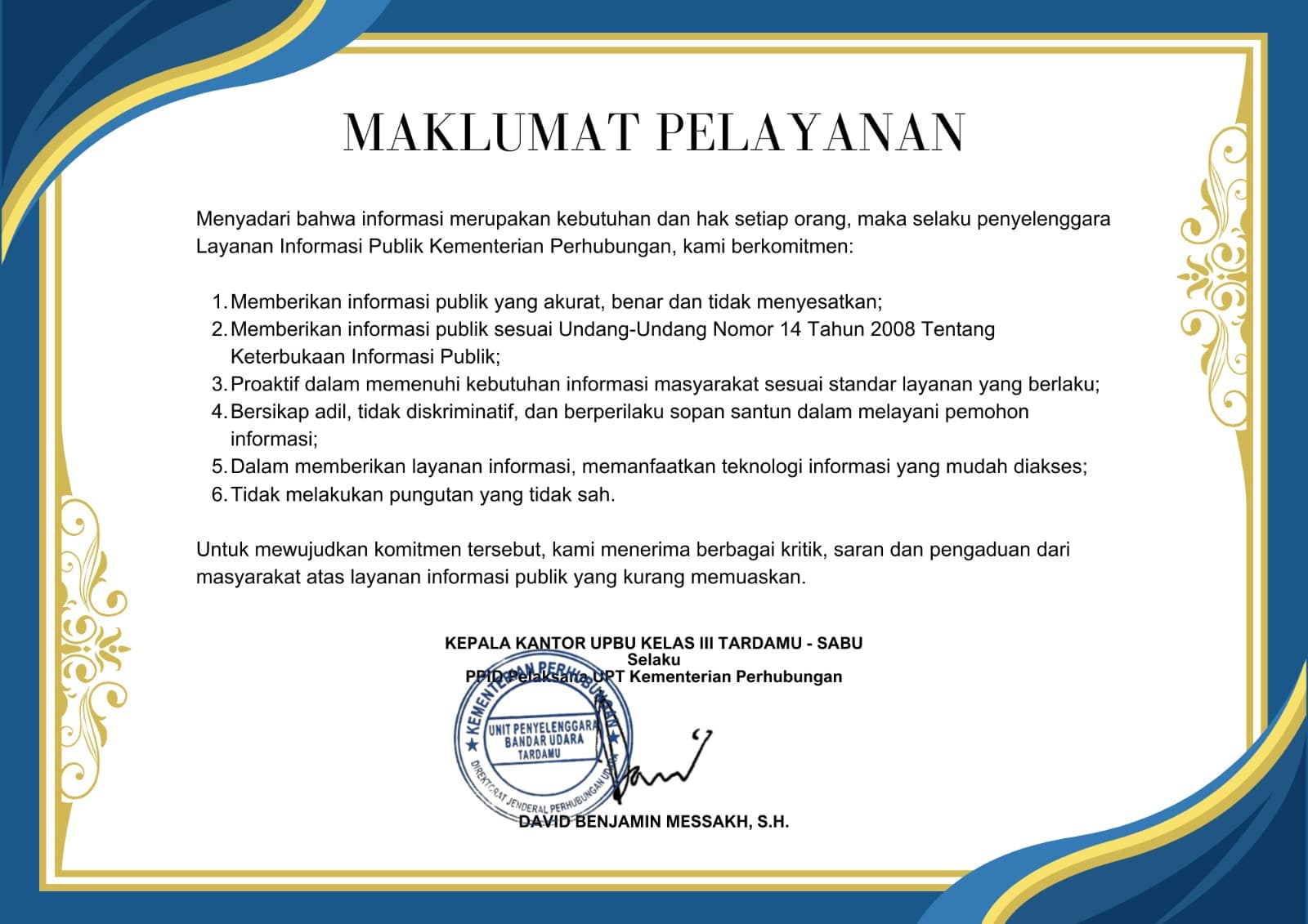 Maklumat Pelayanan